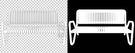 Photo for Simple design of bench on transparent and black background - Royalty Free Image