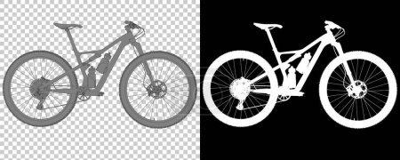 Foto de Bicicleta aislada sobre fondo blanco y negro. representación 3d - ilustración - Imagen libre de derechos