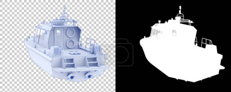 Photo for Fishing boat with mask isolated on background. 3d rendering - illustration - Royalty Free Image