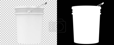 Photo for Bucket with lid on transparent and black background - Royalty Free Image