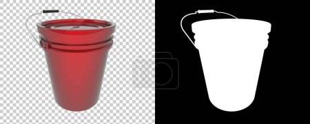 Photo for Bucket with lid on transparent and black background - Royalty Free Image