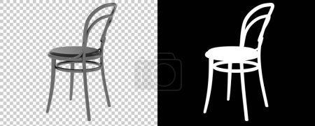 Photo for Cafe chair isolated on background with mask. 3d rendering - illustration - Royalty Free Image