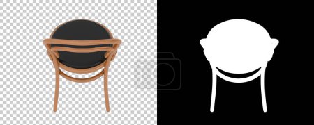 Photo for Cafe chair isolated on background with mask. 3d rendering - illustration - Royalty Free Image