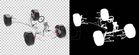 Téléchargez les photos : Kit de suspension de voiture. rendu 3d - illustration - en image libre de droit