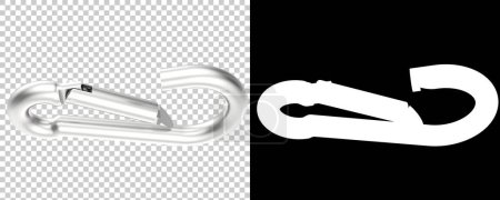 Photo for Carabiner isolated. 3d rendering - illustration - Royalty Free Image