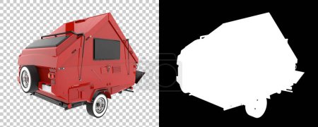 Photo for Caravan camper isolated on background. 3d rendering - illustration - Royalty Free Image