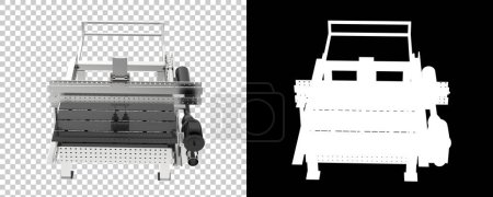 Foto de Máquina CNC aislada sobre fondo blanco. representación 3d - ilustración - Imagen libre de derechos