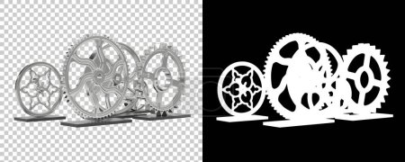 Photo for Cog wheels isolated on background. 3d rendering - illustration - Royalty Free Image