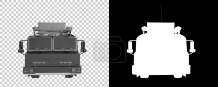 Foto de Camión de mando y control aislado sobre fondo transparente. representación 3d - ilustración - Imagen libre de derechos