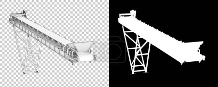 Photo for Model of belt conveyor construction. 3d rendering illustration - Royalty Free Image