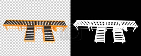 Photo for Machinery belt conveyor construction. 3d rendering illustration of factory equipment - Royalty Free Image
