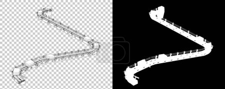 Photo for 3d illustration of industrial equipment. belt conveyor construction - Royalty Free Image