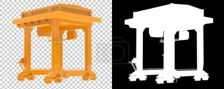 Photo for Crane isolated on background with mask. 3d rendering - illustration - Royalty Free Image
