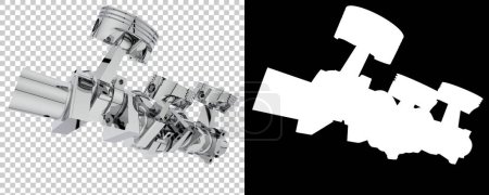 Téléchargez les photos : Vilebrequin moteur isolé en arrière-plan. rendu 3d - illustration - en image libre de droit