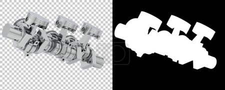 Photo for Engine crankshaft isolated on background. 3d rendering - illustration - Royalty Free Image