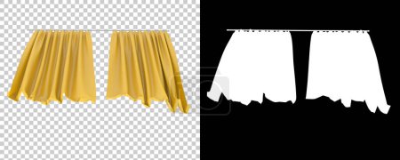 Photo for Curtains isolated on black and white background. 3d rendering - illustration - Royalty Free Image