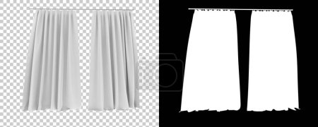 Foto de Cortinas aisladas sobre fondo blanco y negro. representación 3d - ilustración - Imagen libre de derechos
