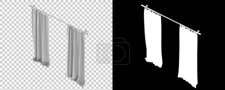 Foto de Cortinas aisladas sobre fondo blanco y negro. representación 3d - ilustración - Imagen libre de derechos