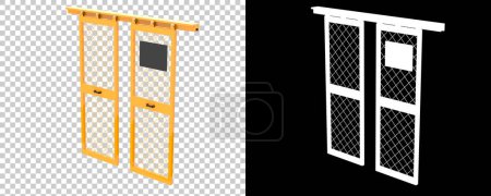 Photo for Danger doors isolated on background. 3d rendering - illustration - Royalty Free Image