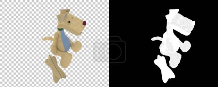 Photo for Toy dog isolated on white background. 3d rendering - illustration - Royalty Free Image