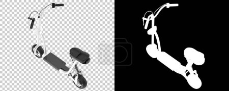 Téléchargez les photos : Scooter électrique sur fond transparent et noir - en image libre de droit