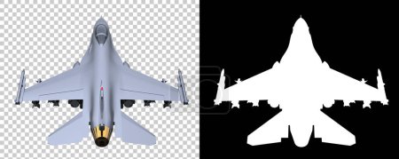 Foto de Avión de combate aislado sobre fondo blanco. representación 3d - ilustración - Imagen libre de derechos