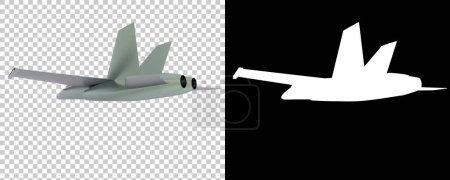 Téléchargez les photos : Avions militaires isolés en arrière-plan avec masque. rendu 3D - illustration - en image libre de droit