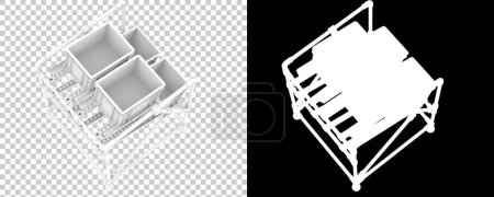 Téléchargez les photos : Porte-flux isolé sur fond blanc et transparent. rendu 3d - illustration - en image libre de droit