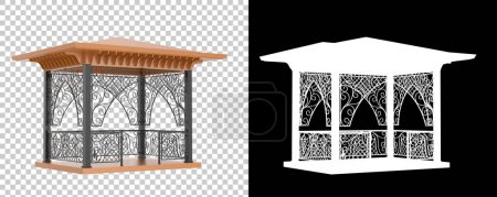 Photo for Garden roof with mask isolated on white background. 3d rendering - illustration - Royalty Free Image