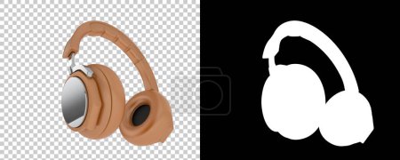 Foto de Ilustración 3D de auriculares a cuadros y negros - Imagen libre de derechos