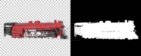 Téléchargez les photos : Locomotive isolée sur fond blanc. rendu 3d - illustration - en image libre de droit