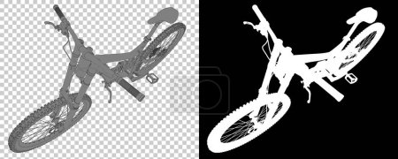 Photo for Mountain bicycle isolated on white background. 3d rendering, illustration - Royalty Free Image