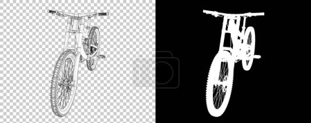 Téléchargez les photos : Vélo de montagne isolé sur fond blanc. rendu 3d, illustration - en image libre de droit