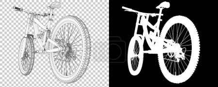 Photo for Mountain bicycle isolated on white background. 3d rendering, illustration - Royalty Free Image
