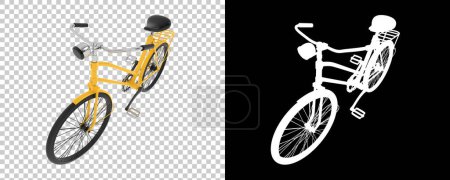 Photo for Old bicycle isolated on white background. 3d rendering, illustration - Royalty Free Image