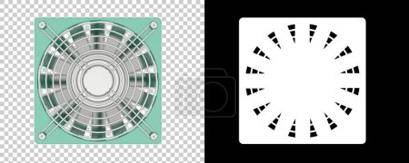 Photo for 3d color illustration of fan on background - Royalty Free Image