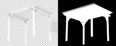 Photo for Pergola isolated on black and transparent background. 3d rendering - illustration - Royalty Free Image