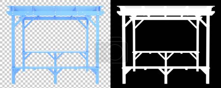 Photo for Pergola isolated on black and transparent background. 3d rendering - illustration - Royalty Free Image