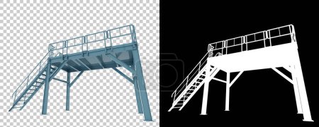 Photo for Industrial platform isolated on background. 3d rendering - illustration - Royalty Free Image
