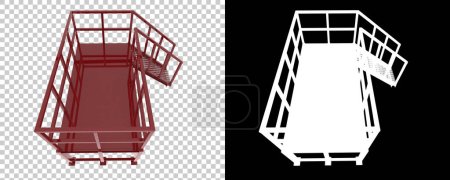 Photo for Industrial platform isolated on black and transparent background. 3d rendering - illustration - Royalty Free Image