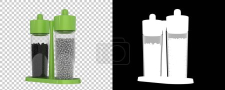 Foto de 3d ilustración de molinillos de sal botellas aisladas. copia espacio fondo - Imagen libre de derechos