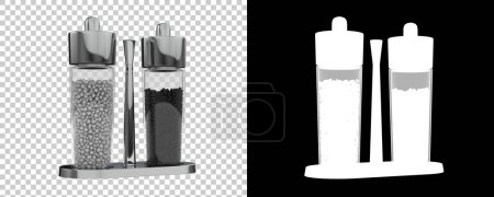 Foto de 3d ilustración de molinillos de sal botellas aisladas. copia espacio fondo - Imagen libre de derechos