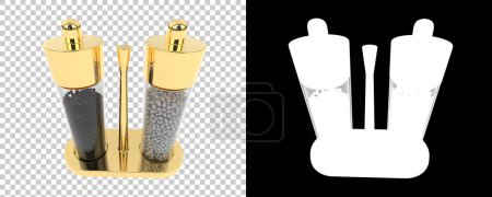 Téléchargez les photos : Illustration 3D de broyeurs de sel bouteilles isolées. copier l'espace arrière plan - en image libre de droit