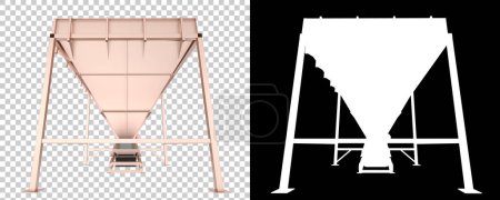Photo for Industrial funnel close-up scene isolated on background. Ideal for large publications or printing. 3d rendering - illustration - Royalty Free Image