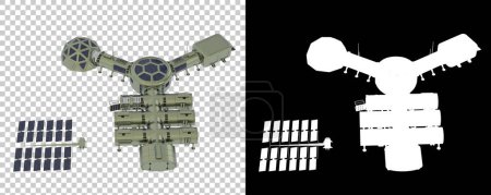 Téléchargez les photos : Camp spatial en arrière-plan. rendu 3d - illustration - en image libre de droit