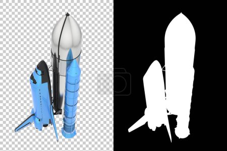 Photo for Rocket spaceship on black and white background - Royalty Free Image