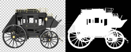 Photo for Old classic vintage carriage ispoated, 3d illustration - Royalty Free Image