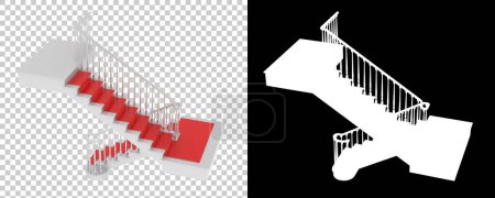 Téléchargez les photos : Escaliers isolés sur fond, illustration en 3D - en image libre de droit