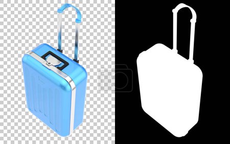 Photo for Modern suitcase on transparent and black background - Royalty Free Image