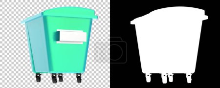 Photo for Waste Bin isolated on background. 3d rendering - Royalty Free Image